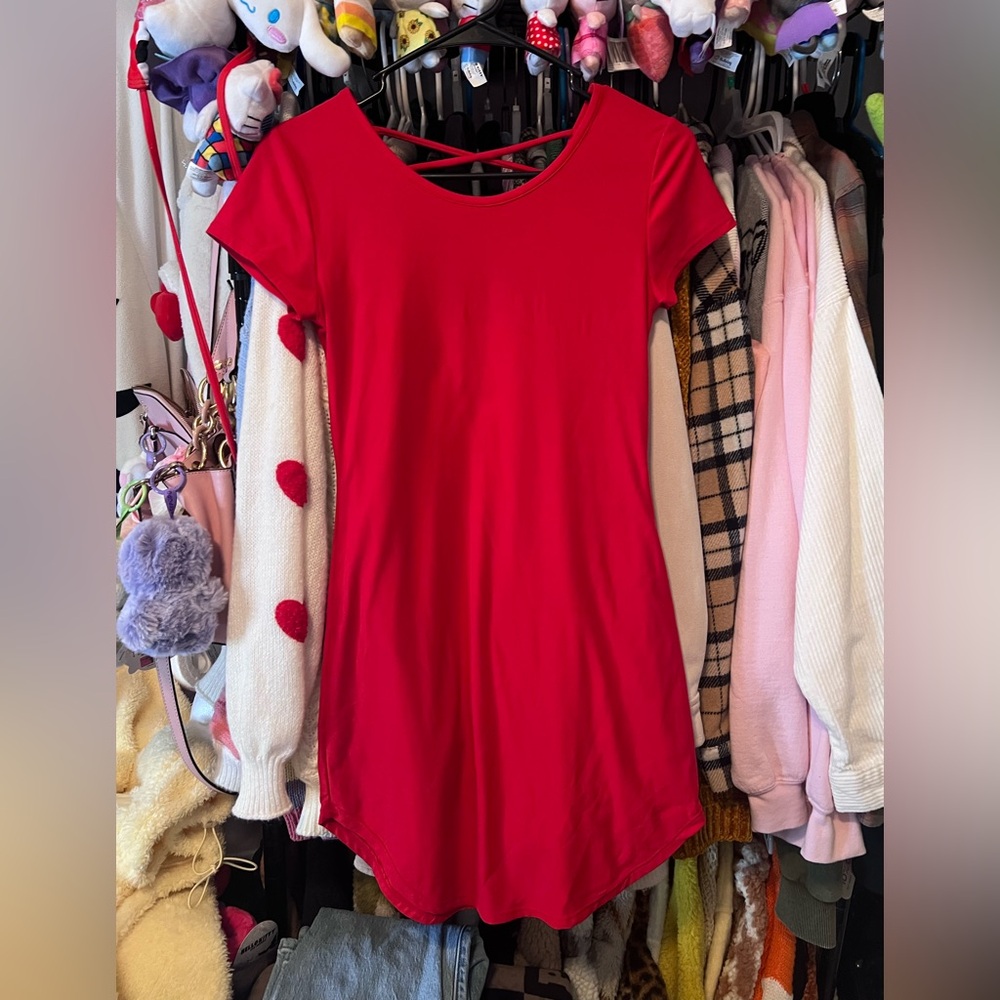 No Boundaries Mini Red Dress with Back Cut Out